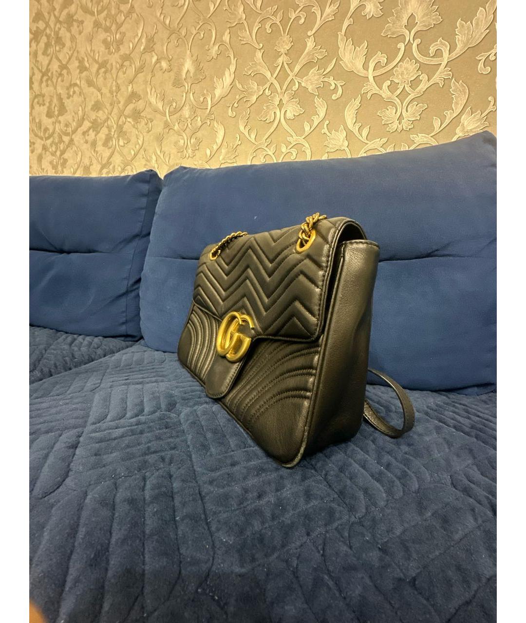 GUCCI Черная кожаная сумка через плечо, фото 2