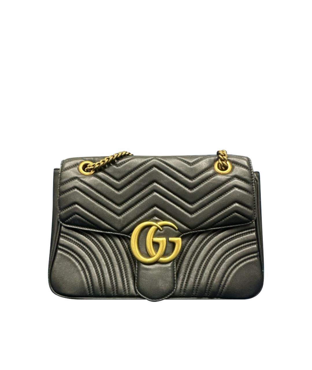 GUCCI Черная кожаная сумка через плечо, фото 1