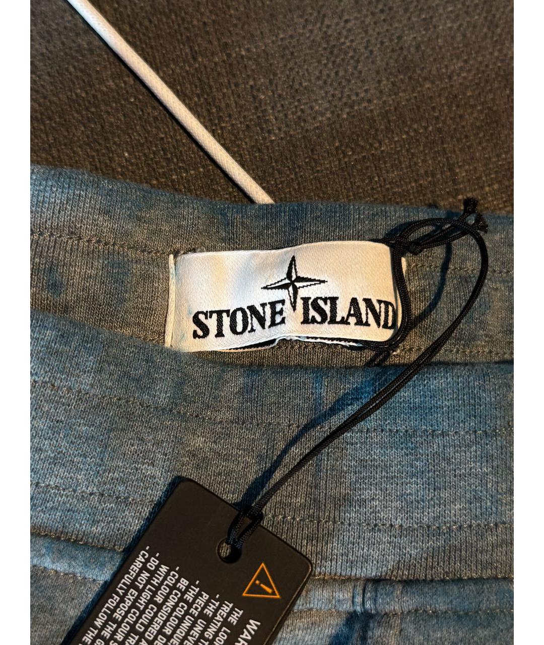 STONE ISLAND Голубые хлопковые шорты, фото 5
