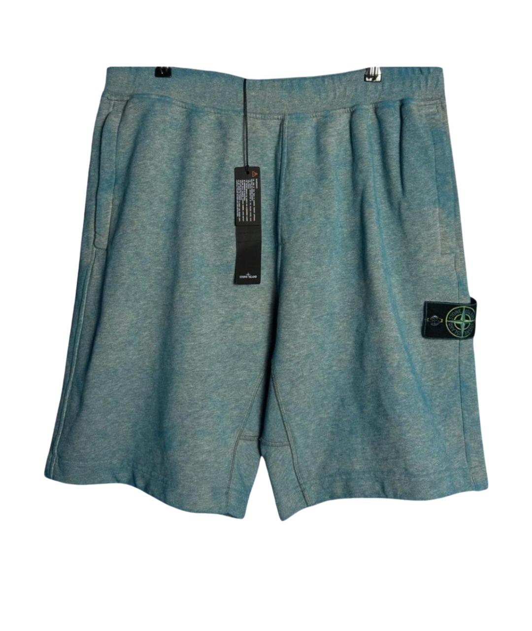 STONE ISLAND Голубые хлопковые шорты, фото 1