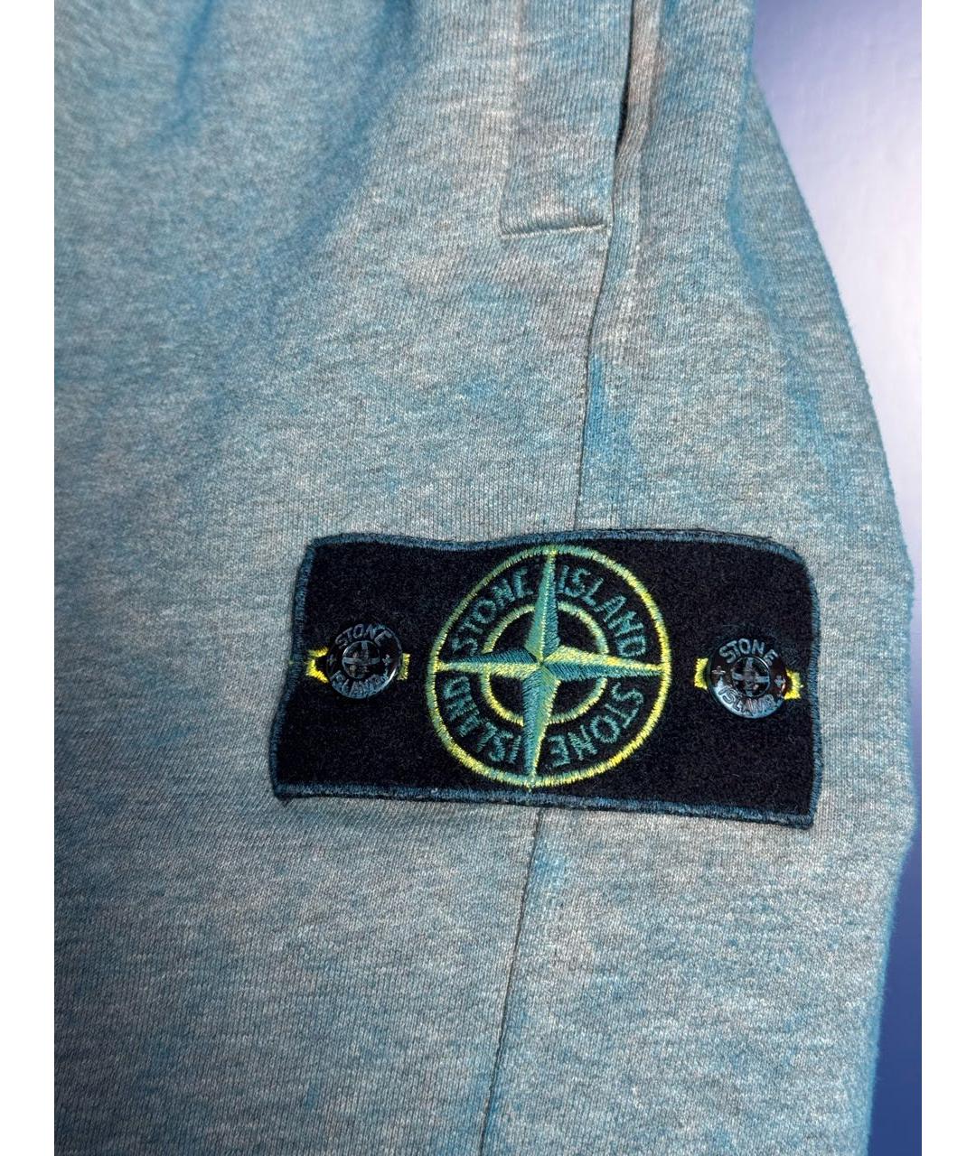 STONE ISLAND Голубые хлопковые шорты, фото 7
