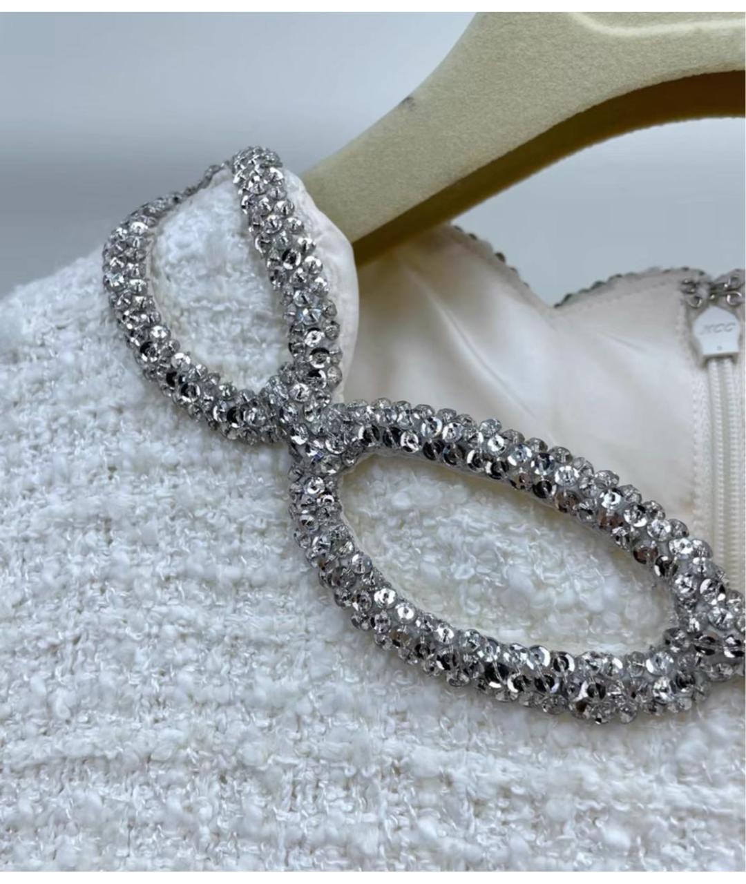 VALENTINO Белое твидовое вечернее платье, фото 7