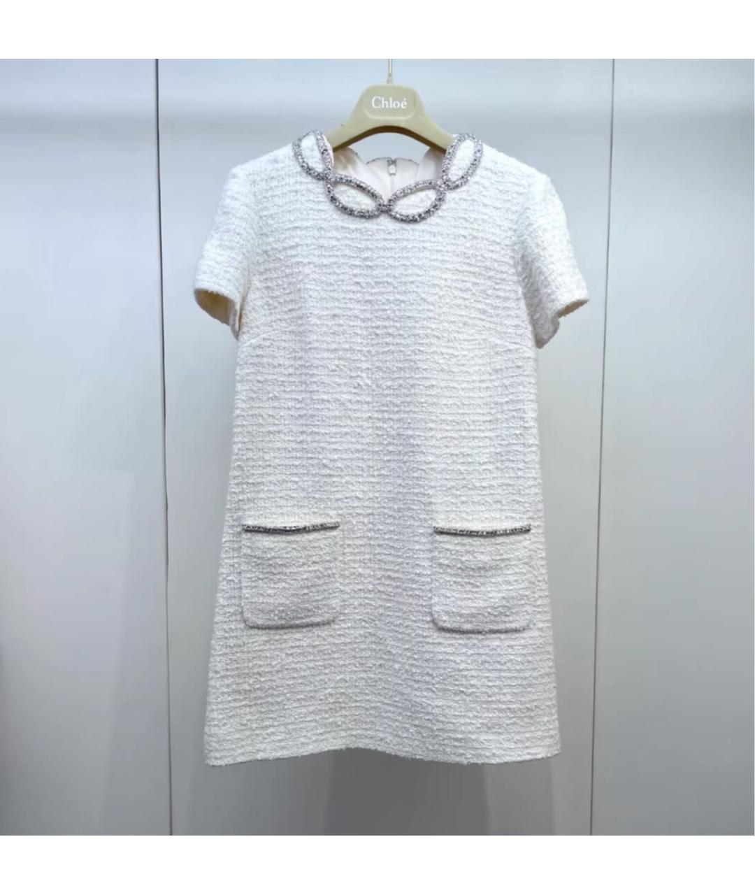 VALENTINO Белое твидовое вечернее платье, фото 4