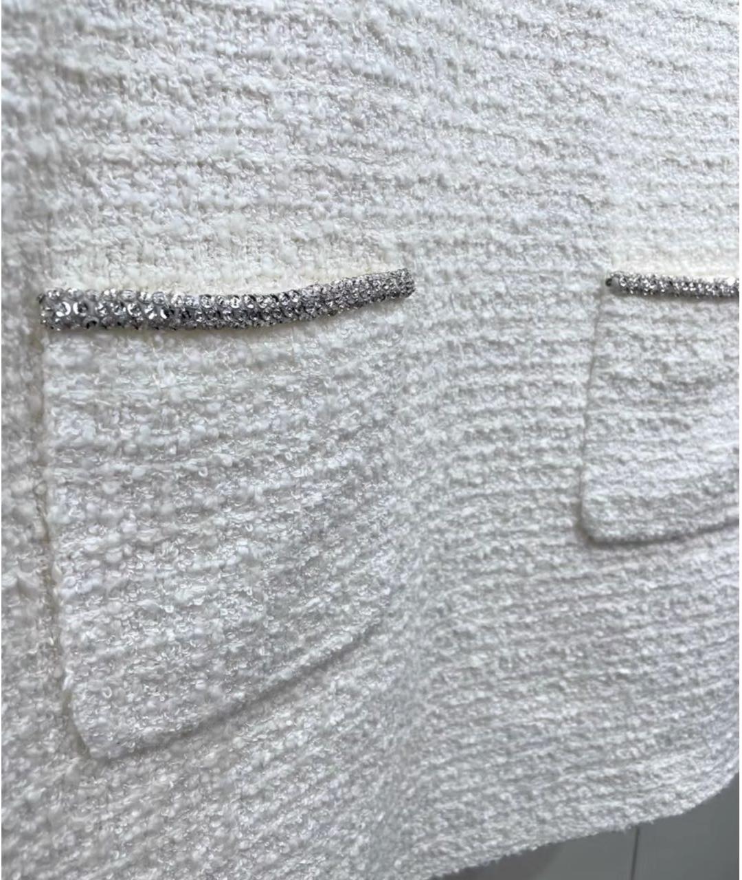 VALENTINO Белое твидовое вечернее платье, фото 8