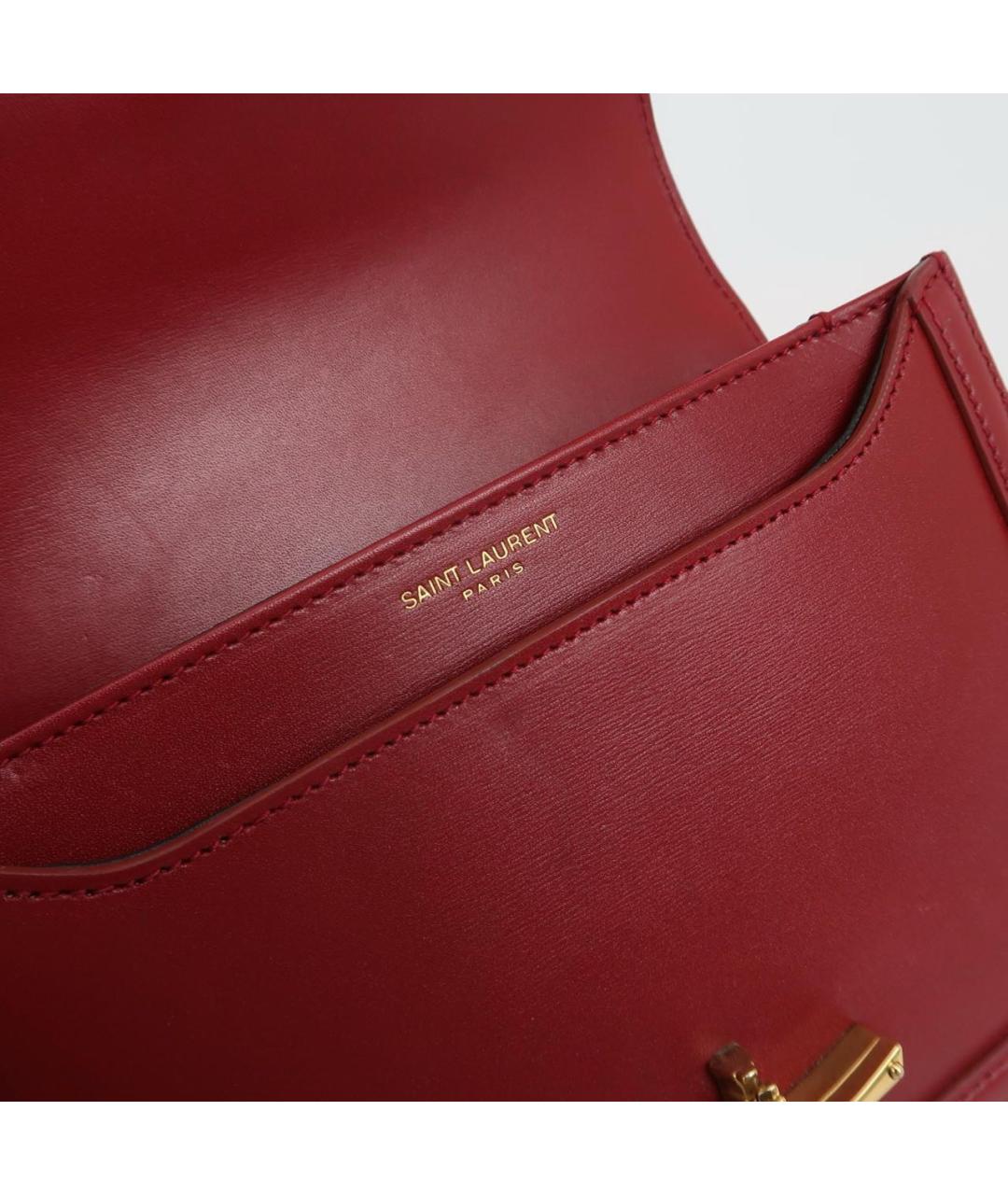 SAINT LAURENT Красная кожаная сумка через плечо, фото 6