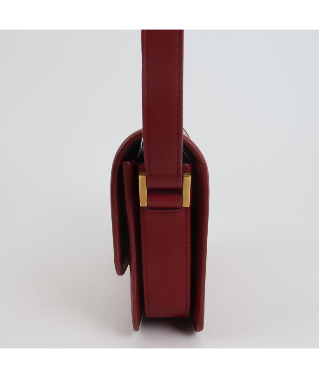SAINT LAURENT Красная кожаная сумка через плечо, фото 2