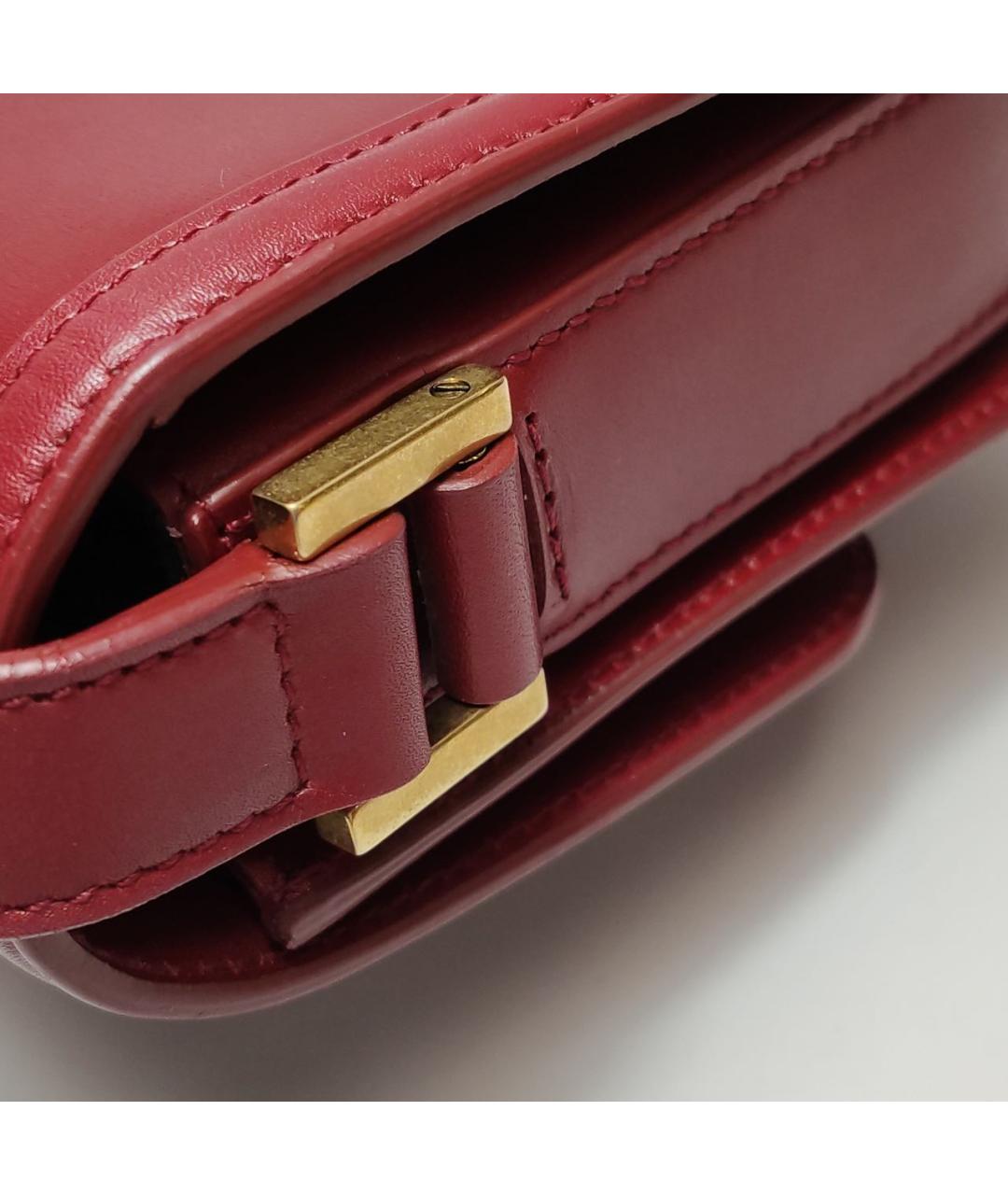 SAINT LAURENT Красная кожаная сумка через плечо, фото 8