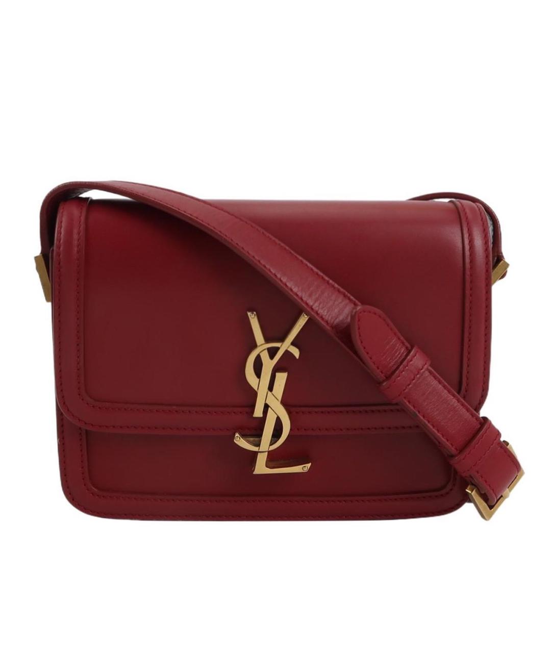 SAINT LAURENT Красная кожаная сумка через плечо, фото 1