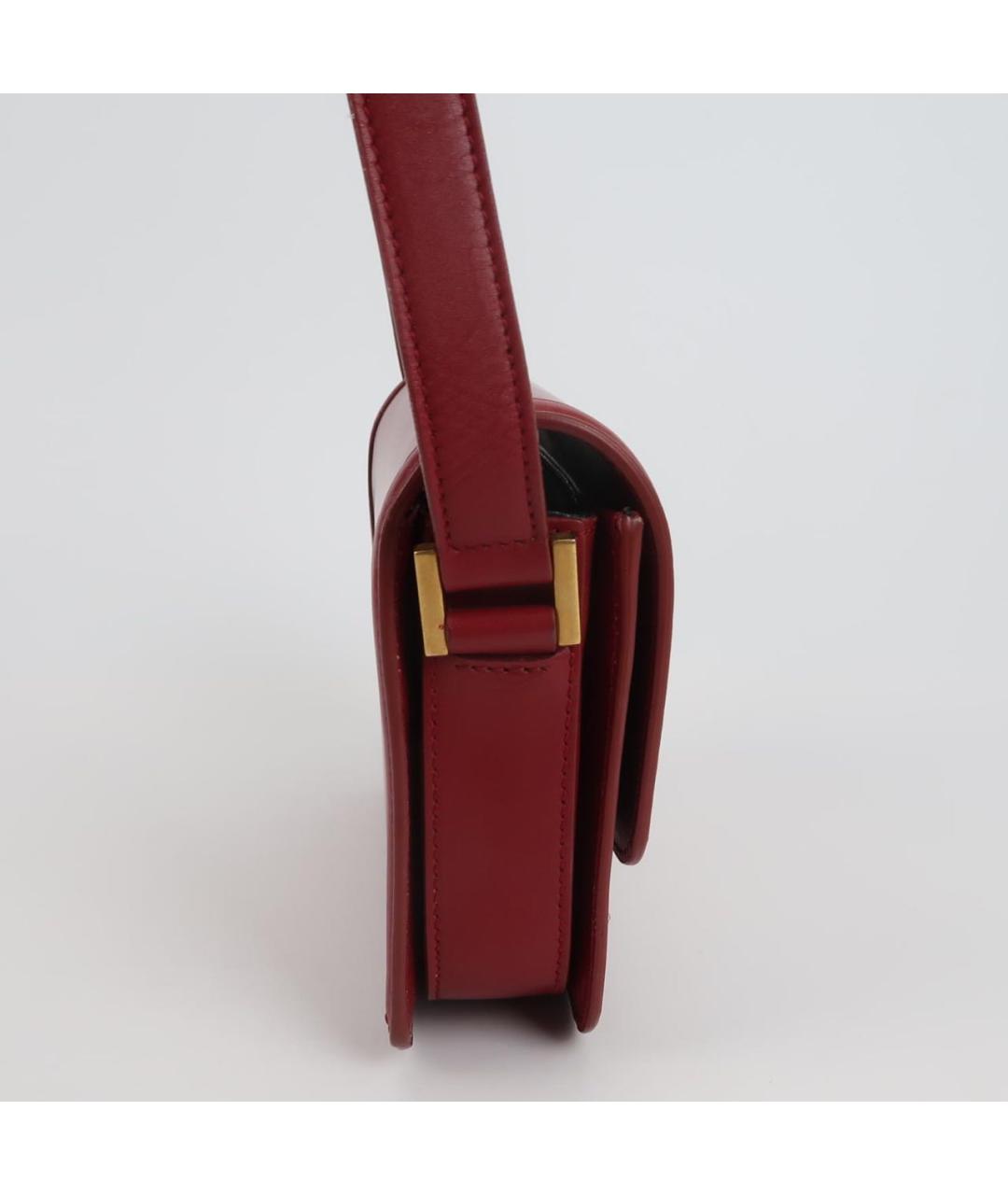 SAINT LAURENT Красная кожаная сумка через плечо, фото 3