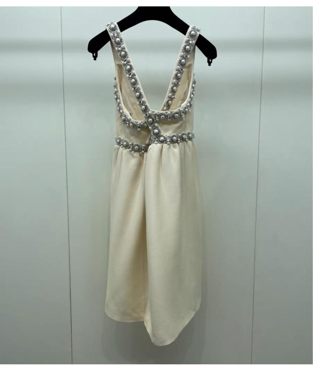 MIU MIU Белое хлопковое вечернее платье, фото 4