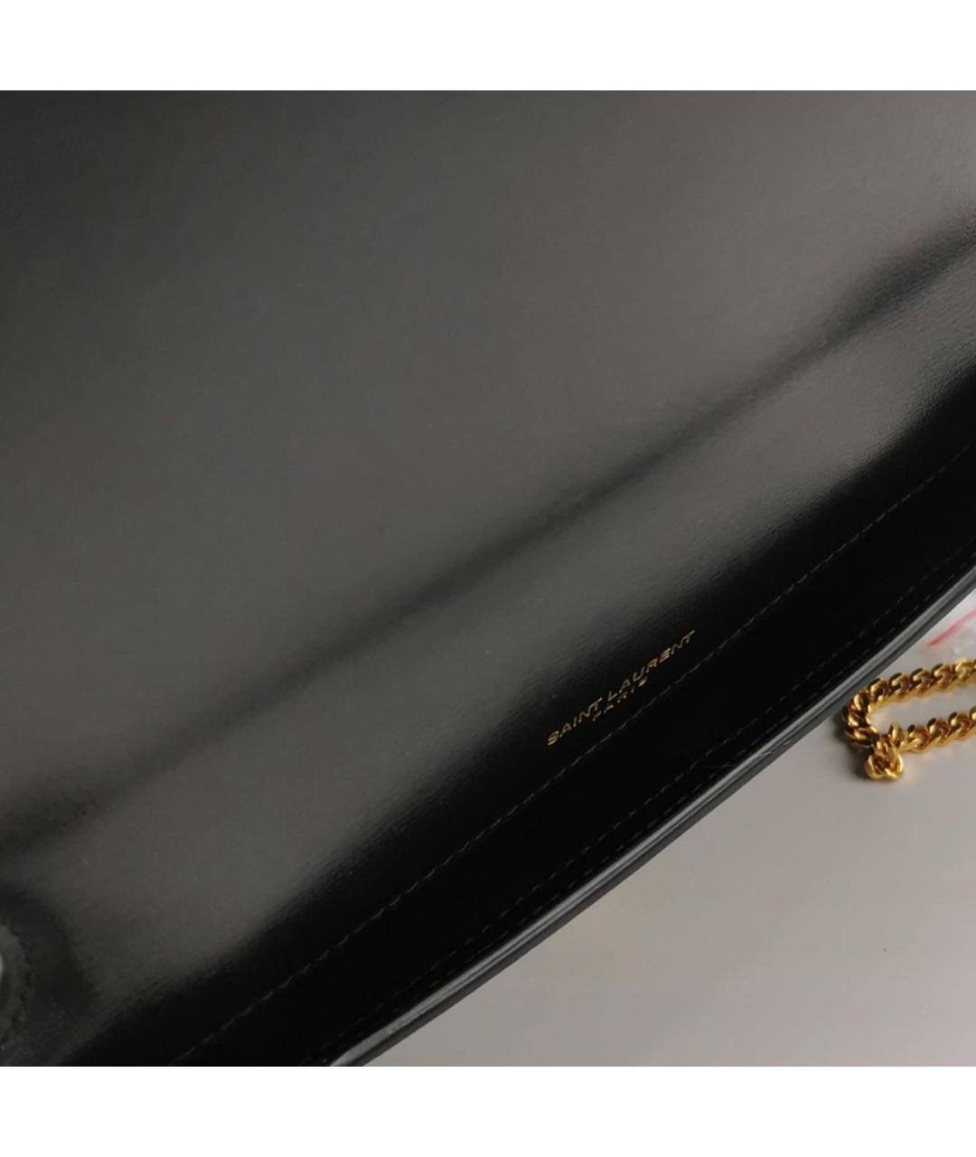 SAINT LAURENT Черная кожаная сумка через плечо, фото 6