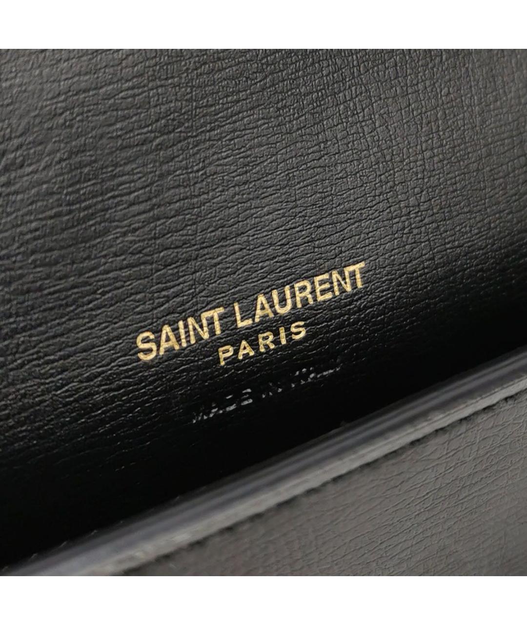 SAINT LAURENT Черная кожаная сумка через плечо, фото 8