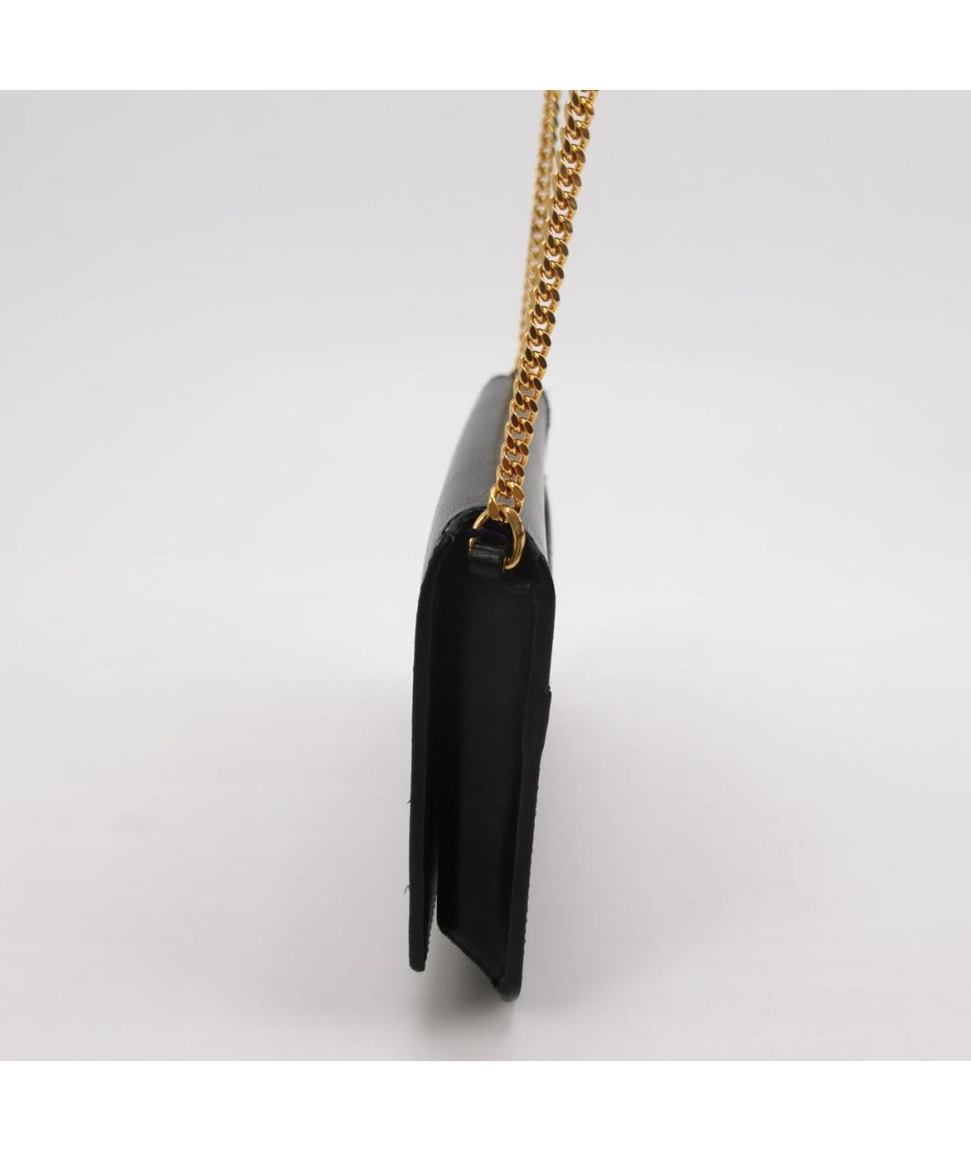 SAINT LAURENT Черная кожаная сумка через плечо, фото 2