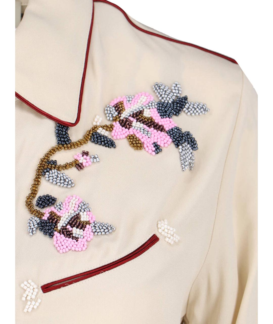 ISABEL MARANT Бежевая вискозная рубашка, фото 4