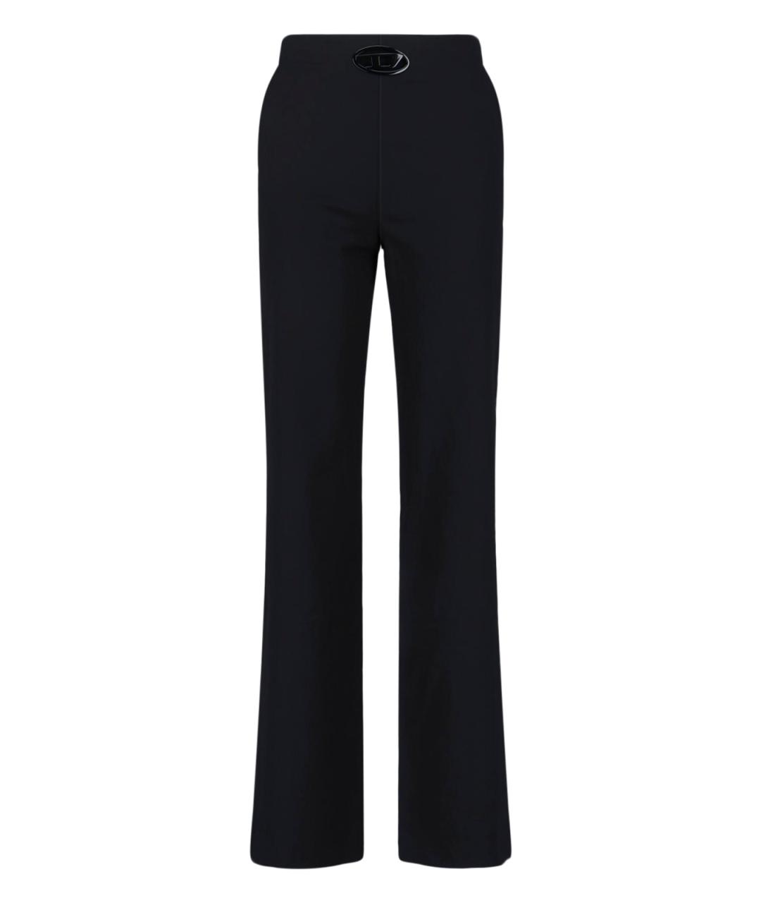 DIESEL Черные полиэстеровые прямые брюки, фото 1