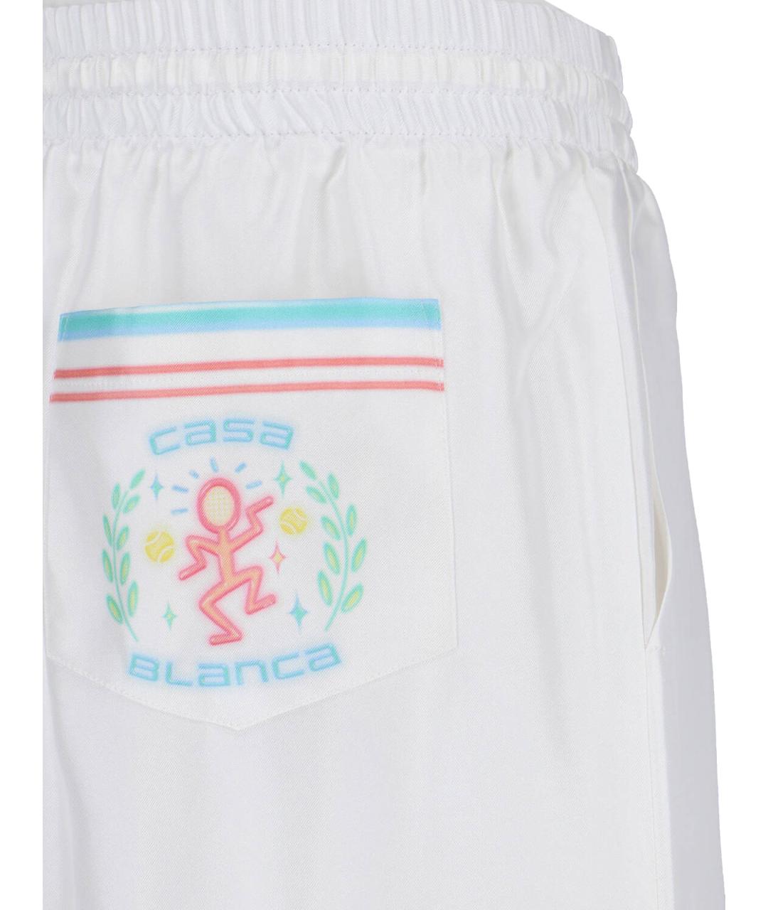 CASABLANCA Белые шелковые шорты, фото 5