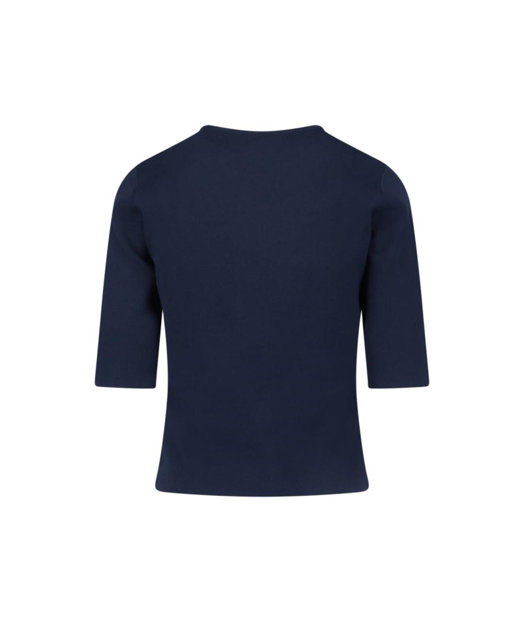 MAX MARA Синяя вискозная футболка, фото 2