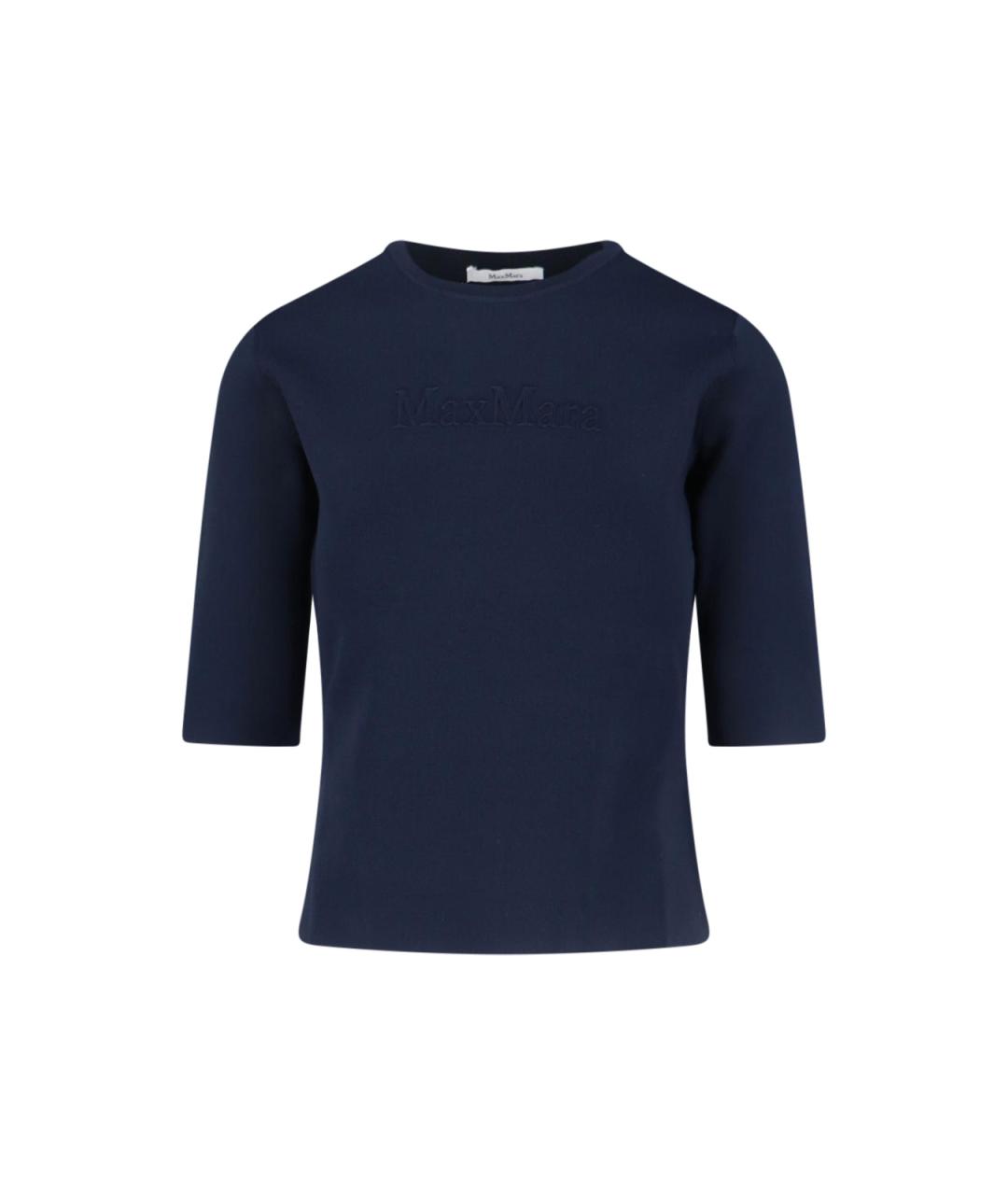 MAX MARA Синяя вискозная футболка, фото 1