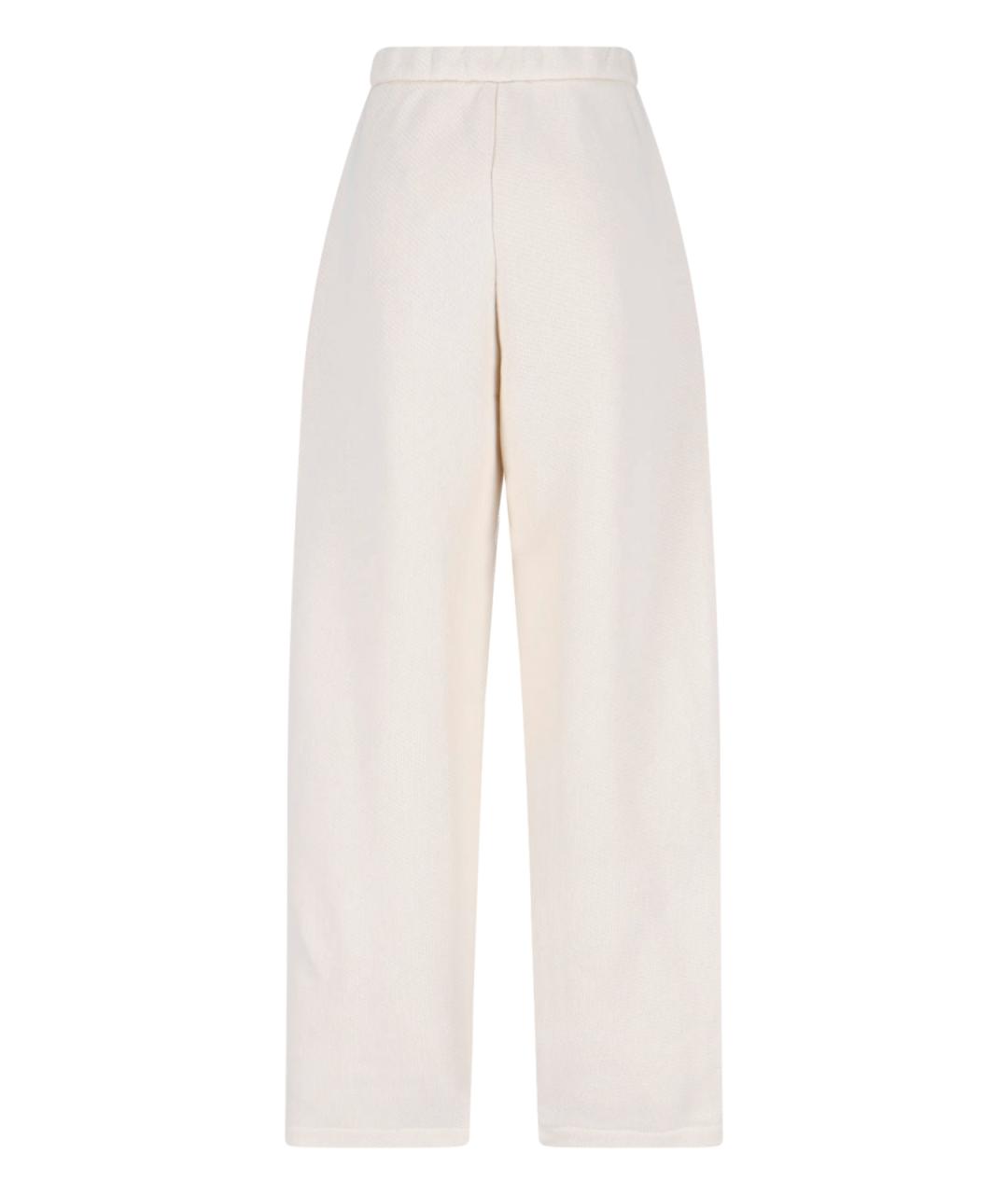 MAX MARA Белые хлопковые прямые брюки, фото 2