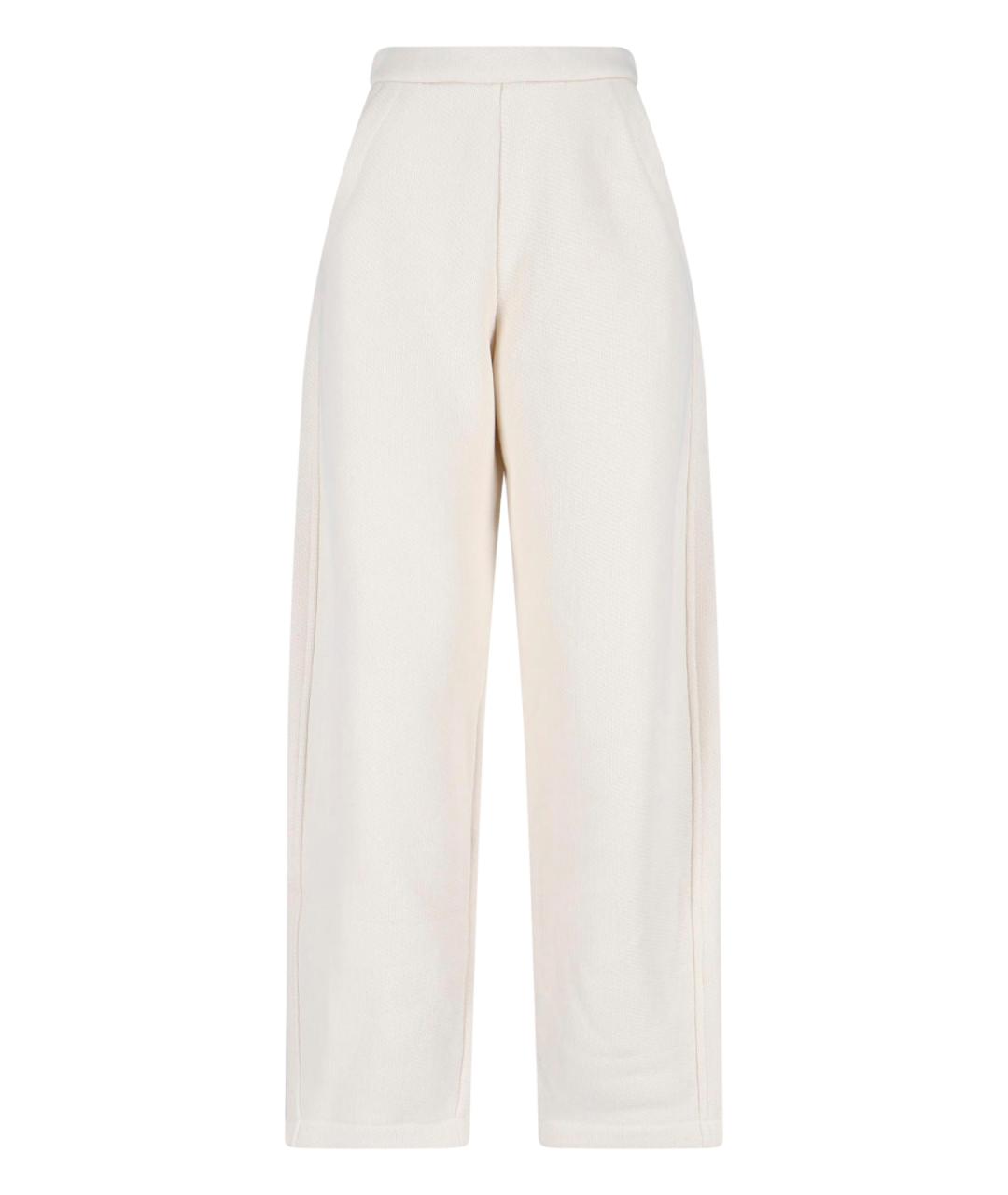 MAX MARA Белые хлопковые прямые брюки, фото 1