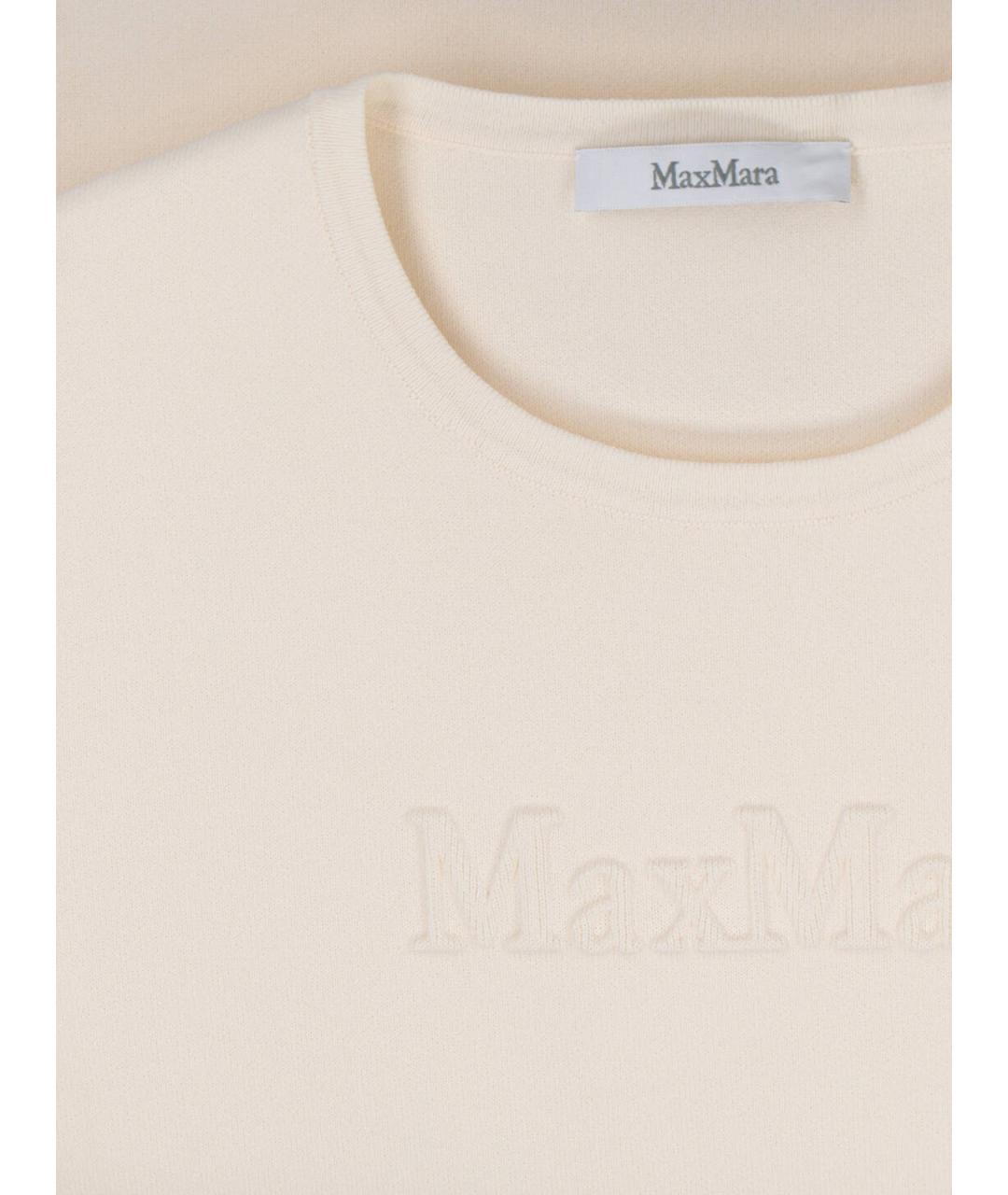 MAX MARA Бежевая вискозная футболка, фото 3