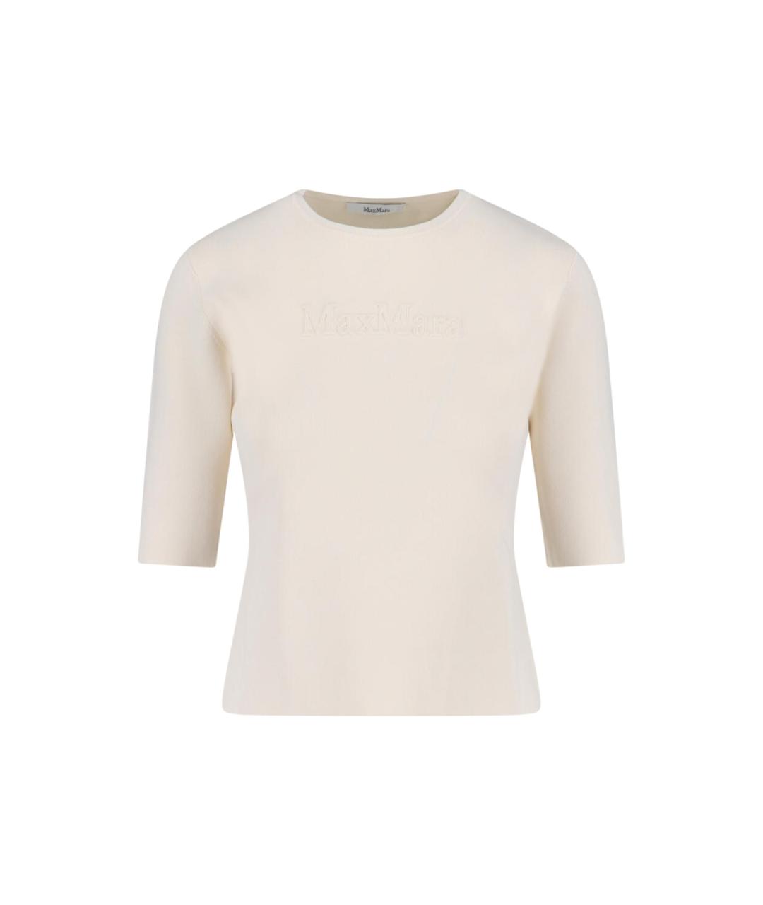 MAX MARA Бежевая вискозная футболка, фото 1