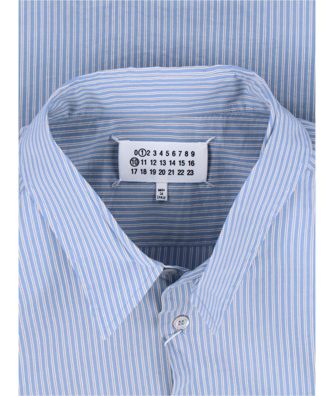 MAISON MARGIELA Голубая хлопковая рубашка, фото 4