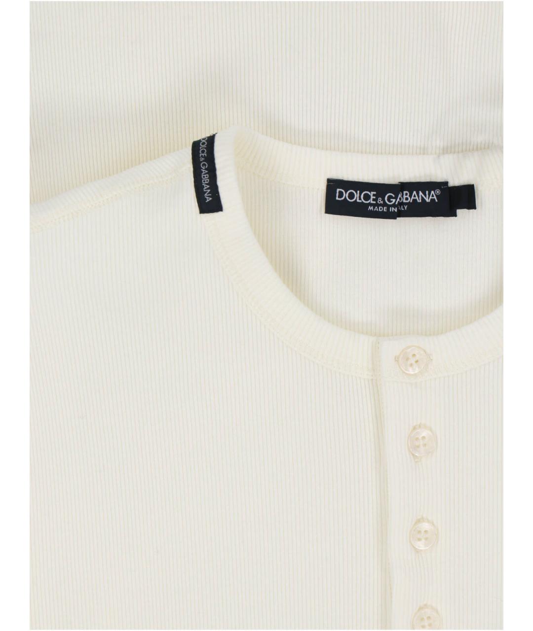 DOLCE&GABBANA Белая хлопковая футболка, фото 3