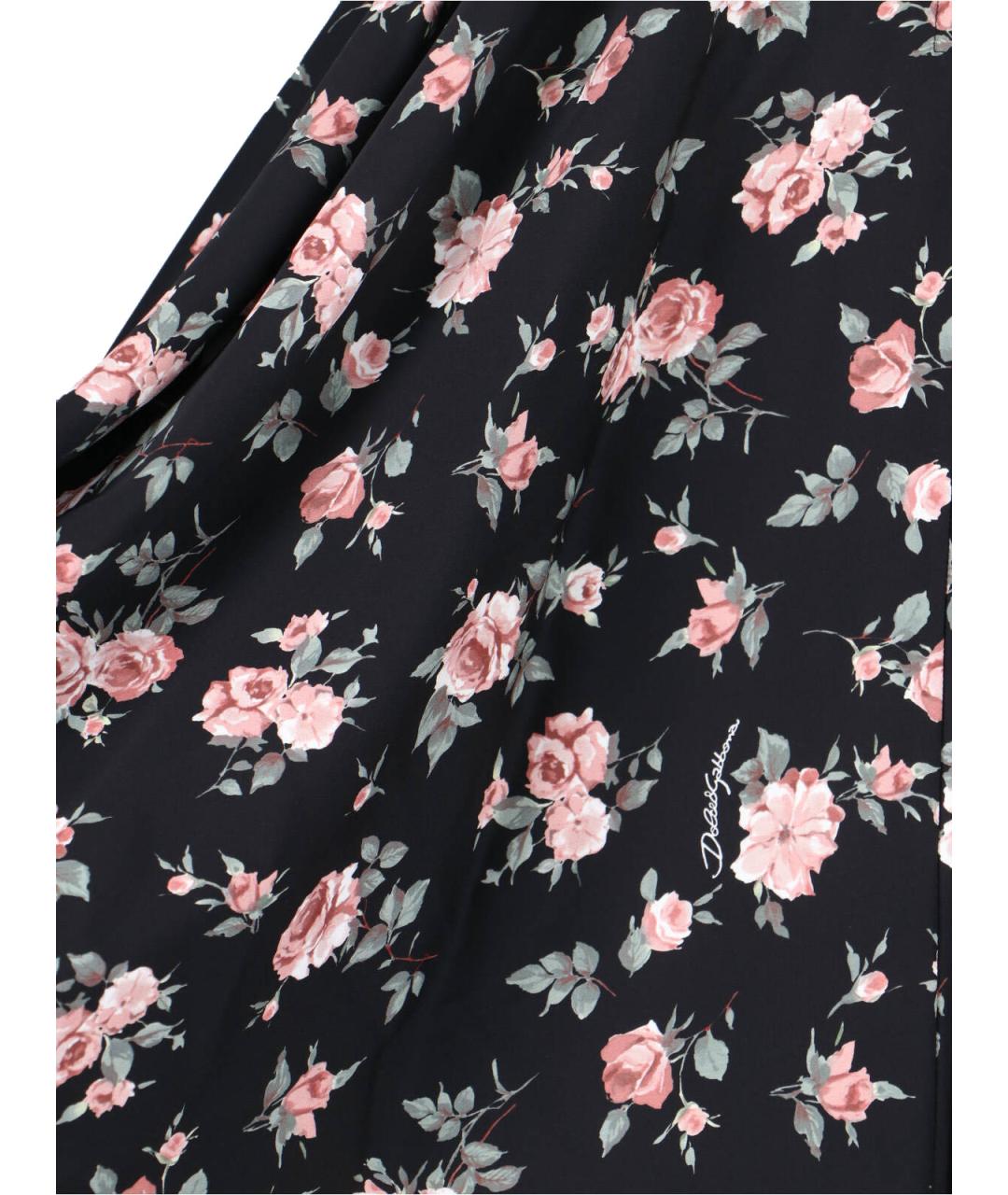 DOLCE&GABBANA Мульти шелковая юбка миди, фото 5