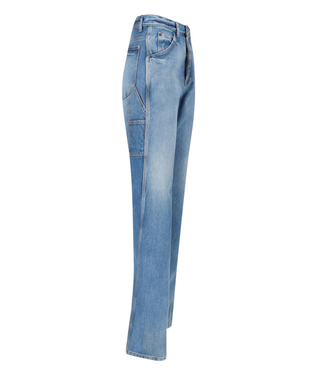 MAISON MARGIELA Синие хлопковые прямые джинсы, фото 3