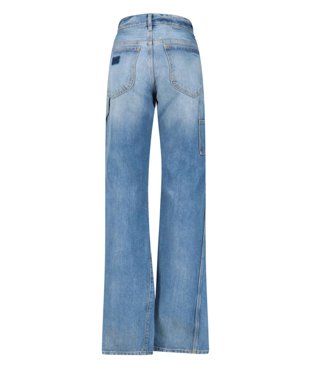 MAISON MARGIELA Синие хлопковые прямые джинсы, фото 2