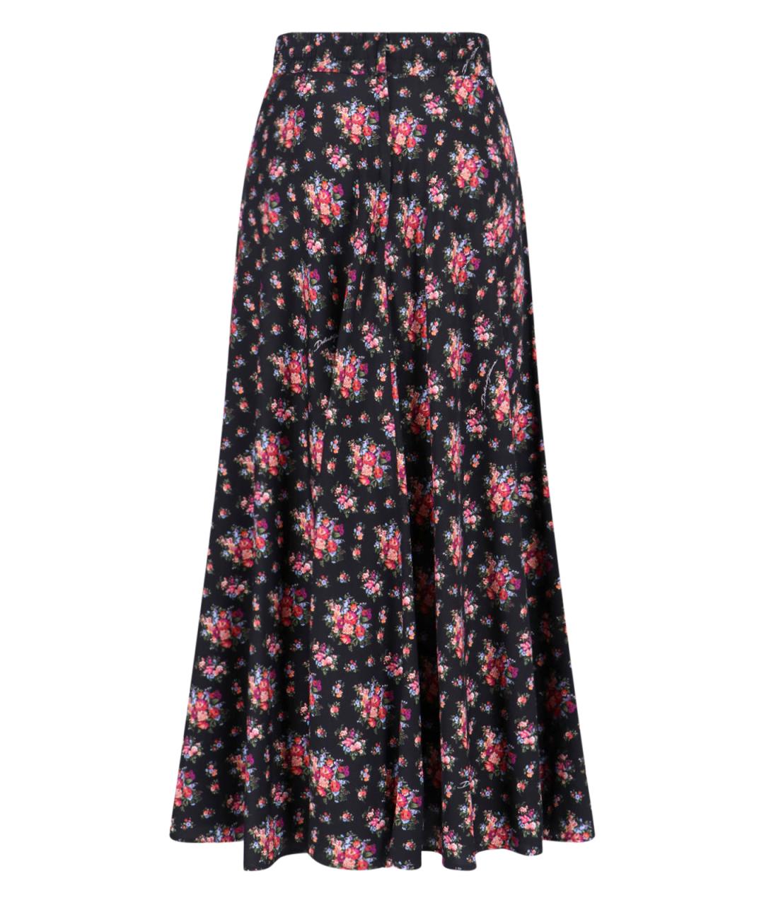 DOLCE&GABBANA Мульти шелковая юбка макси, фото 2