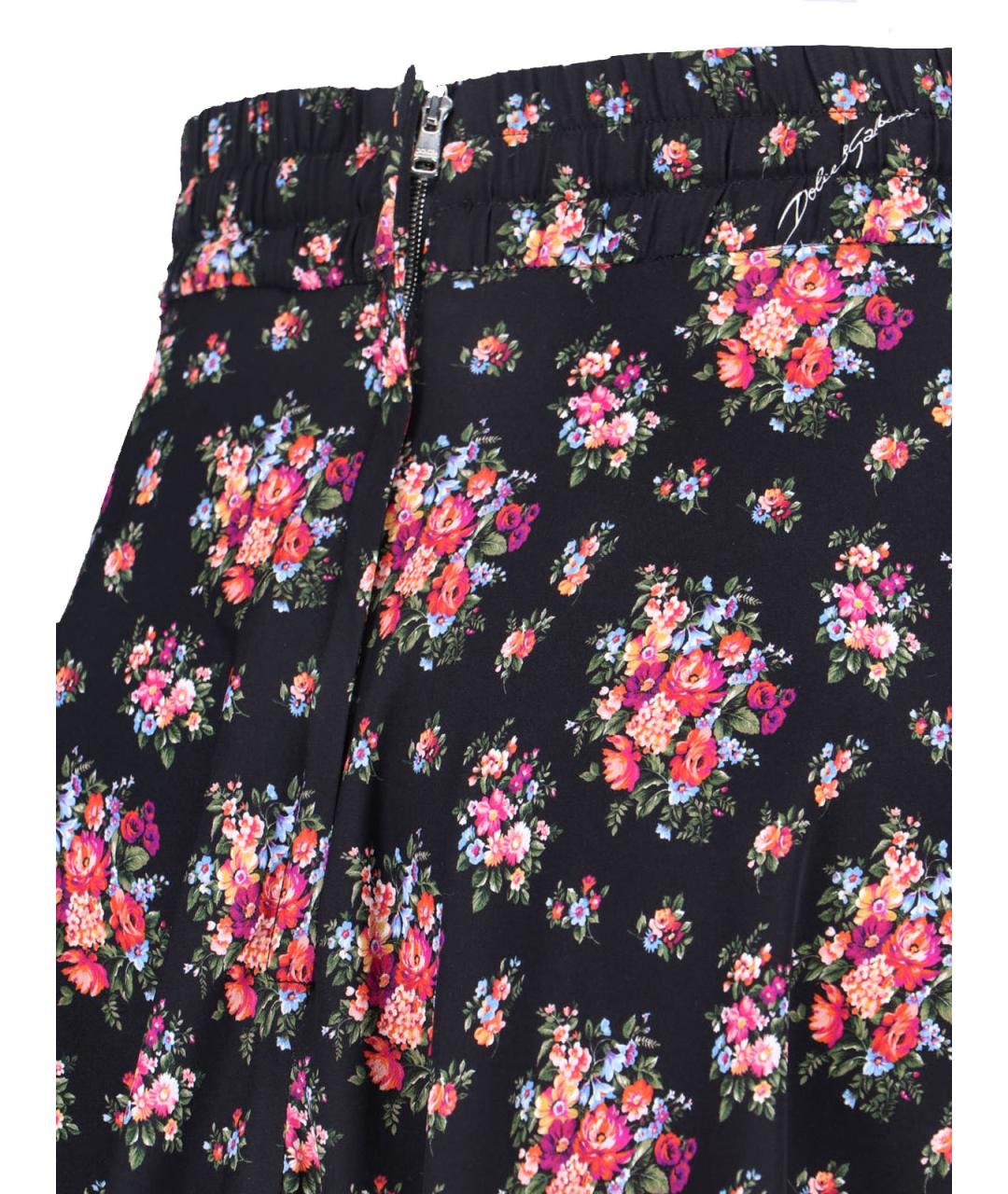 DOLCE&GABBANA Мульти шелковая юбка макси, фото 4