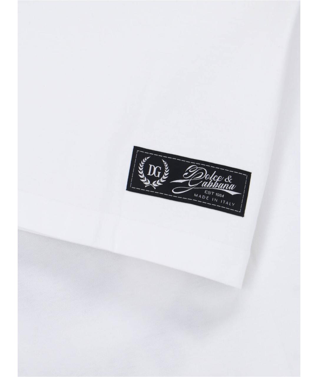 DOLCE&GABBANA Белая хлопковая футболка, фото 3