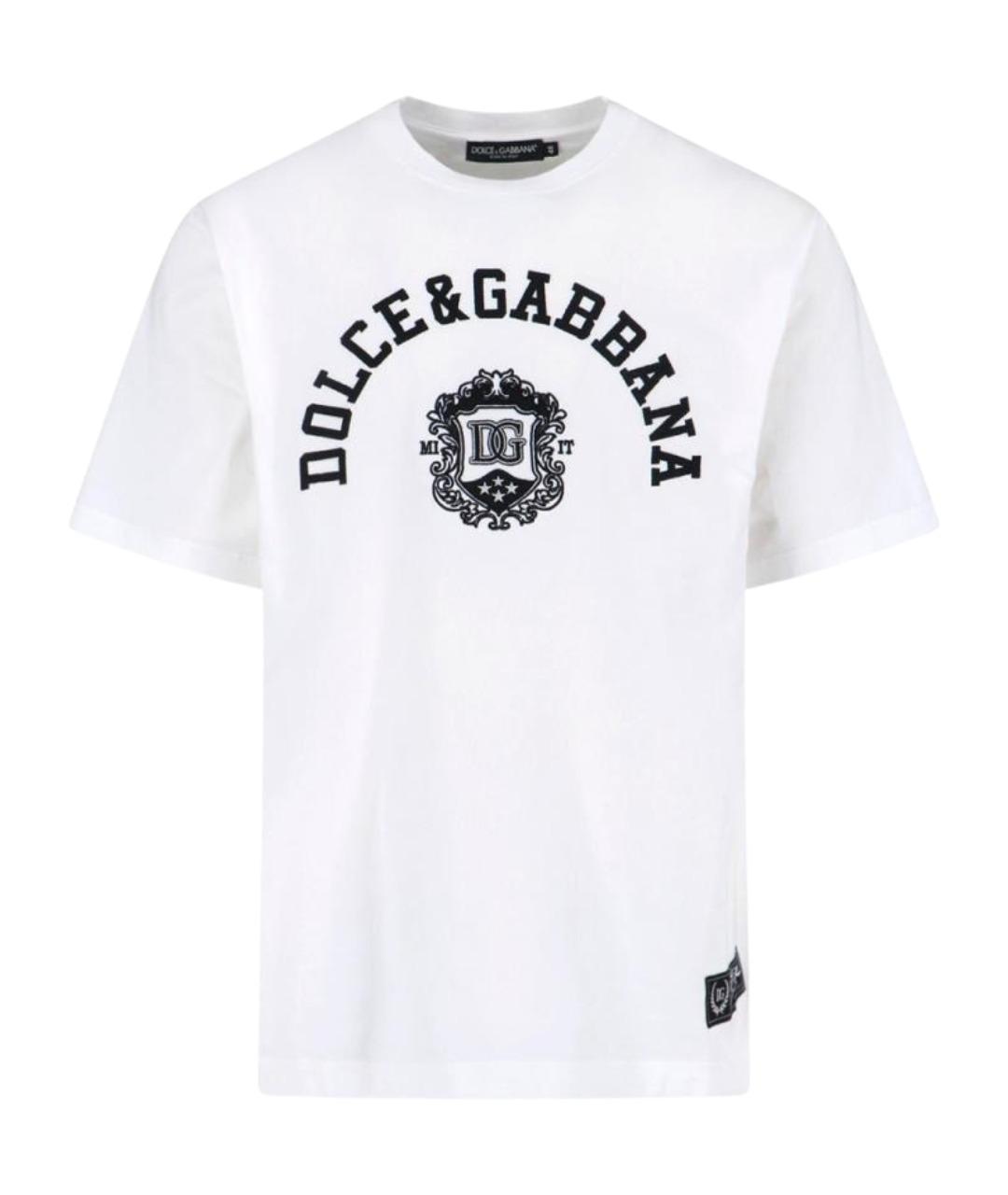 DOLCE&GABBANA Белая хлопковая футболка, фото 1