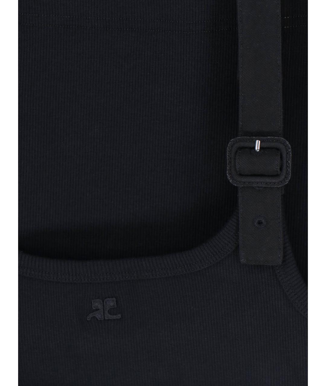 COURREGES Черная хлопковая майка, фото 3