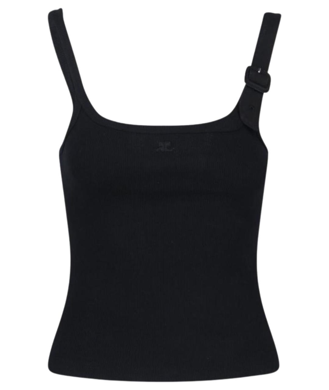 COURREGES Черная хлопковая майка, фото 1