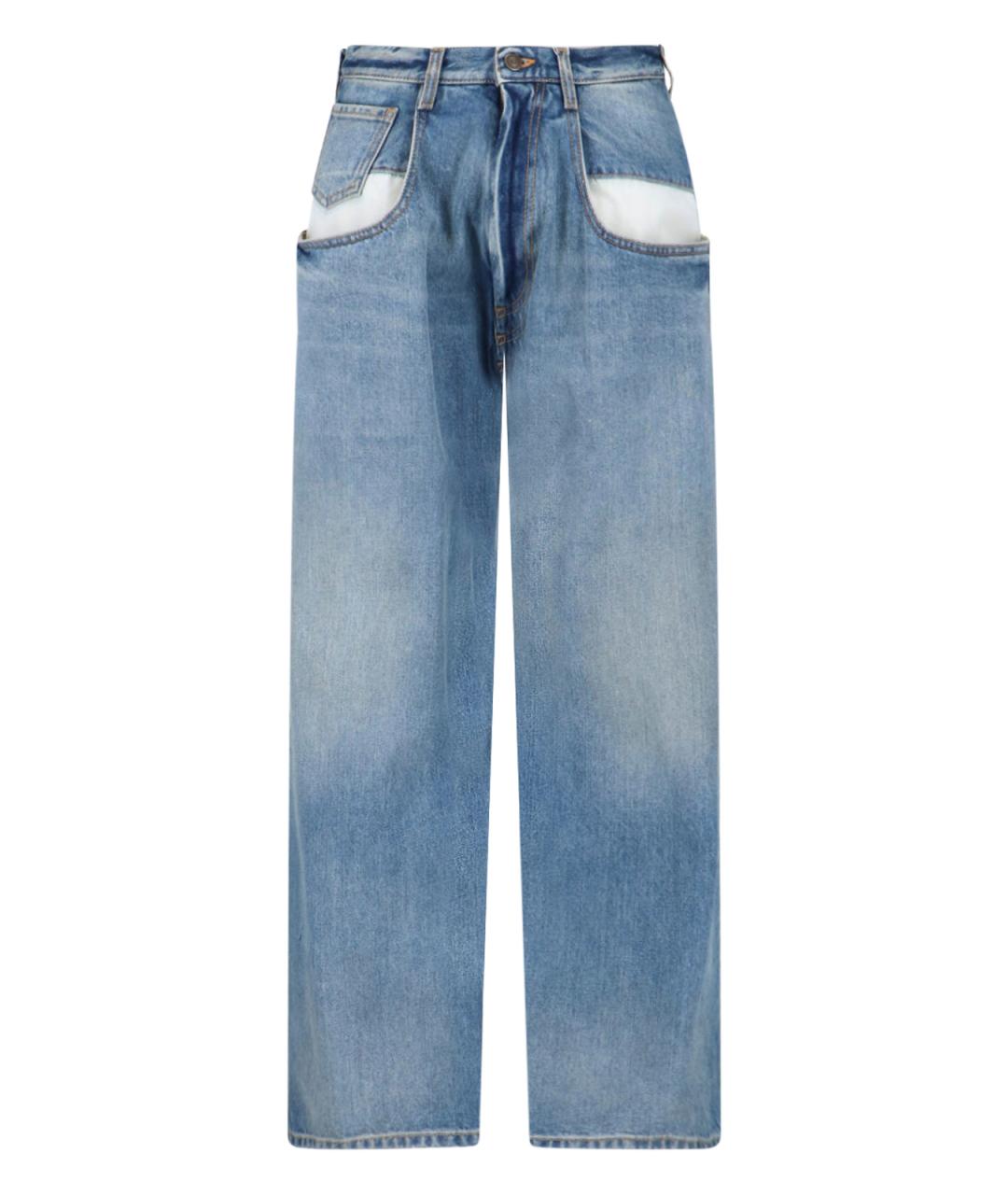 MAISON MARGIELA Синие хлопковые джинсы клеш, фото 1