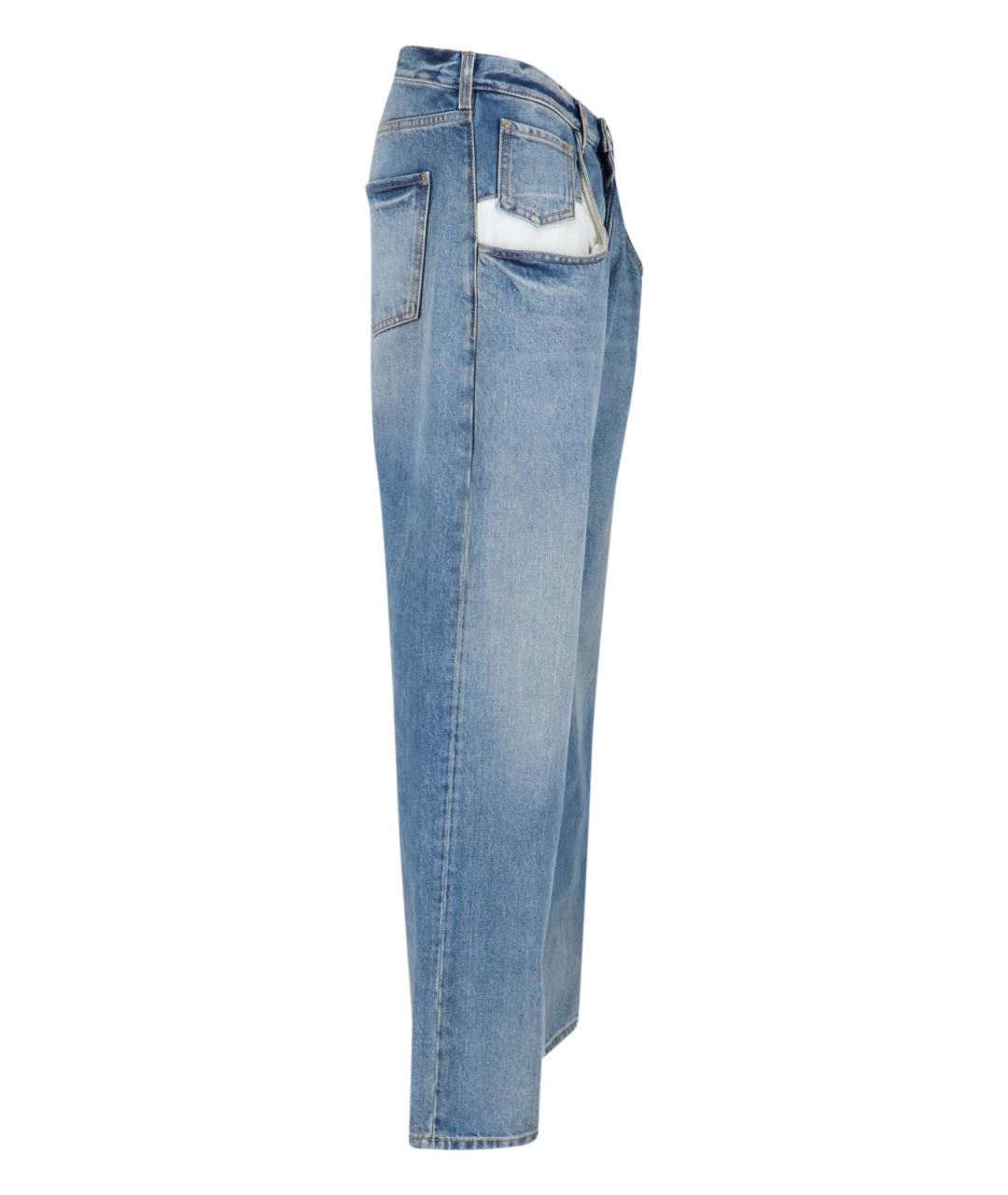 MAISON MARGIELA Синие хлопковые джинсы клеш, фото 3
