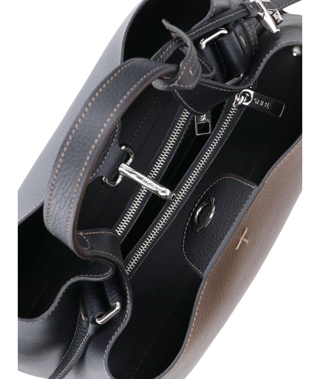 TOD'S Черная кожаная сумка тоут, фото 4
