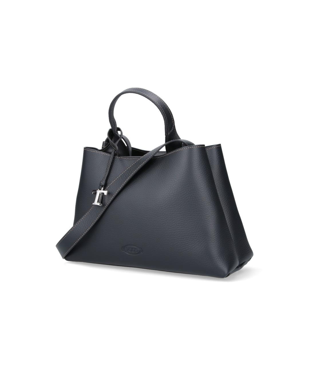 TOD'S Черная кожаная сумка тоут, фото 2