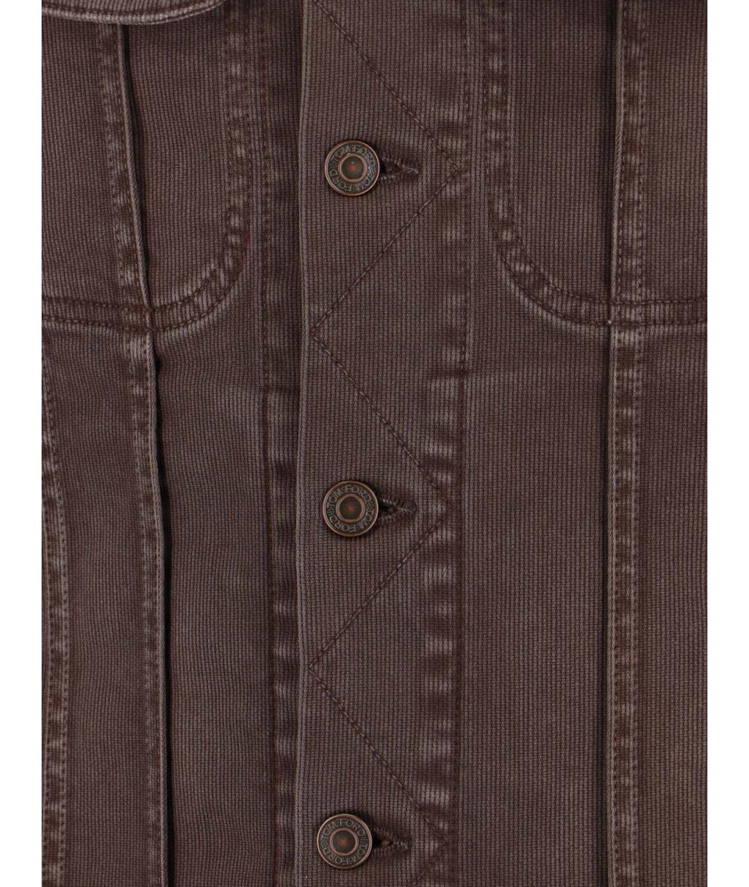 TOM FORD Коричневая хлопковая куртка, фото 4
