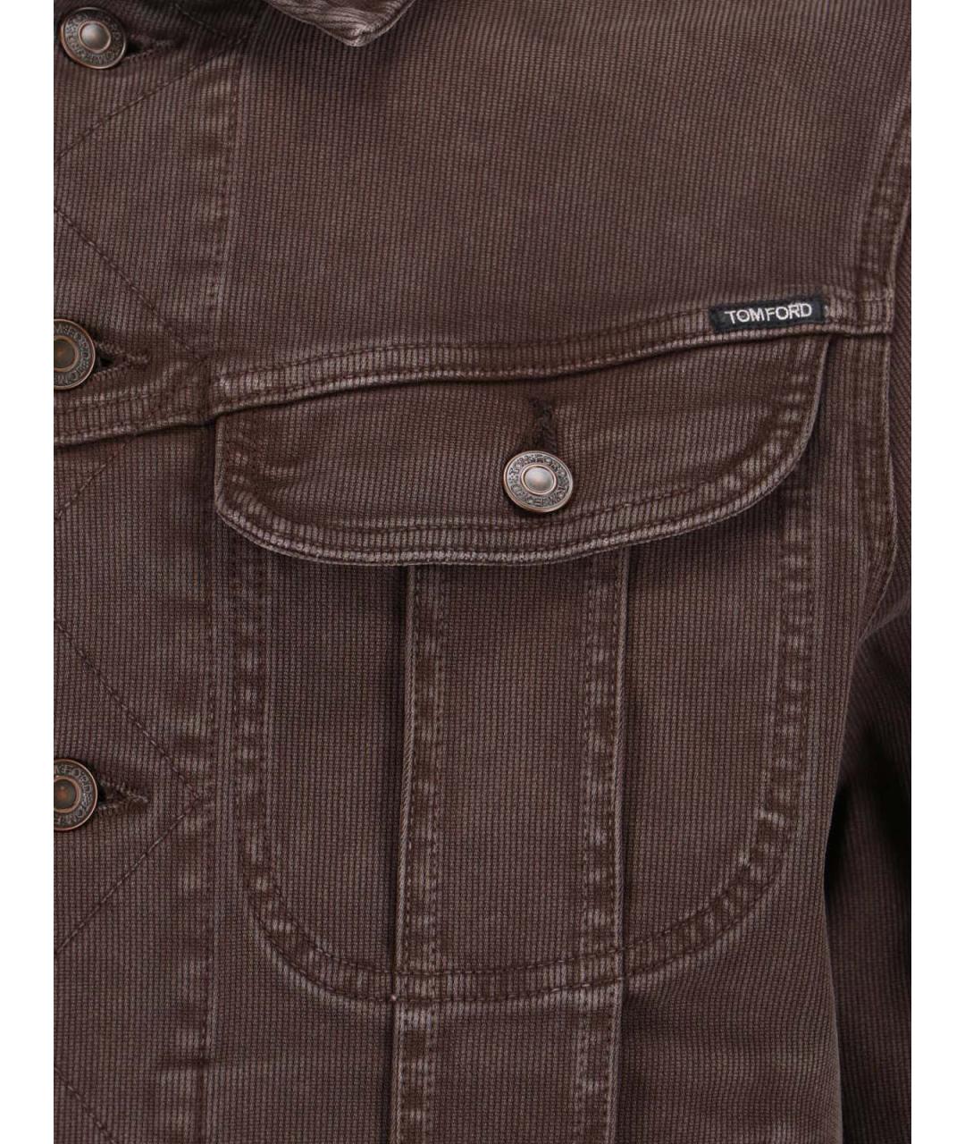 TOM FORD Коричневая хлопковая куртка, фото 3