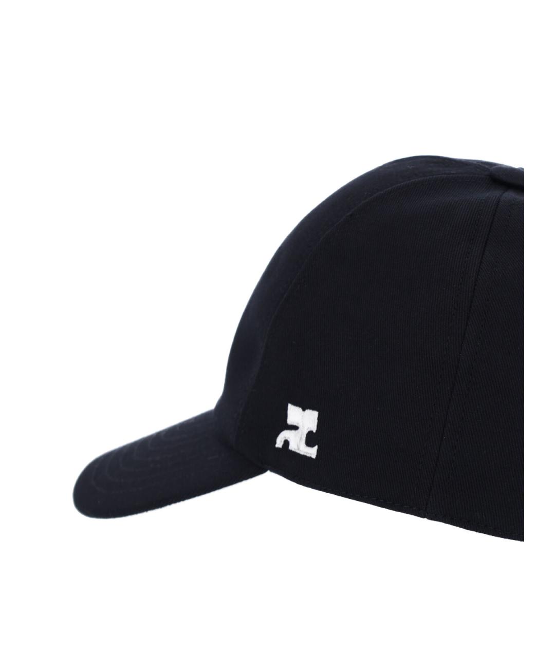 COURREGES Черная хлопковая кепка, фото 3