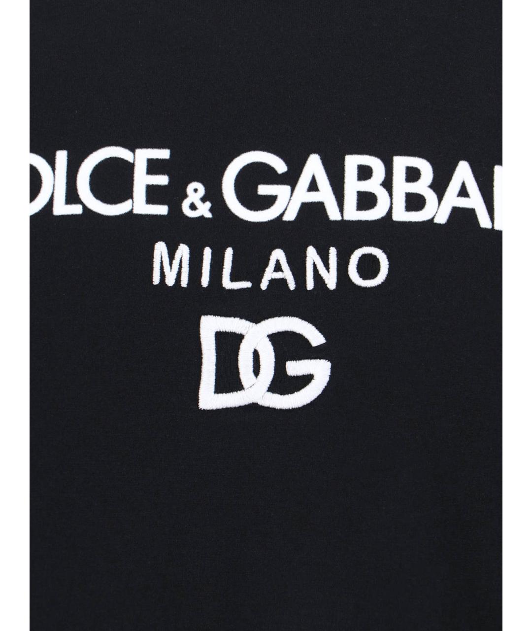DOLCE&GABBANA Черная хлопковая футболка, фото 3