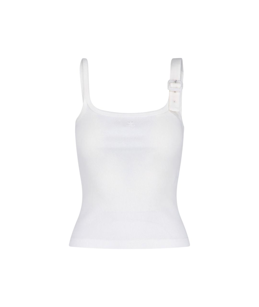 COURREGES Белая хлопковая майка, фото 1