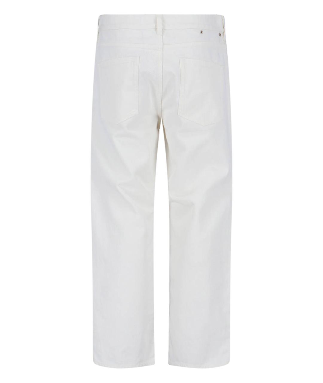 GOLDEN GOOSE DELUXE BRAND Белые хлопковые прямые джинсы, фото 2