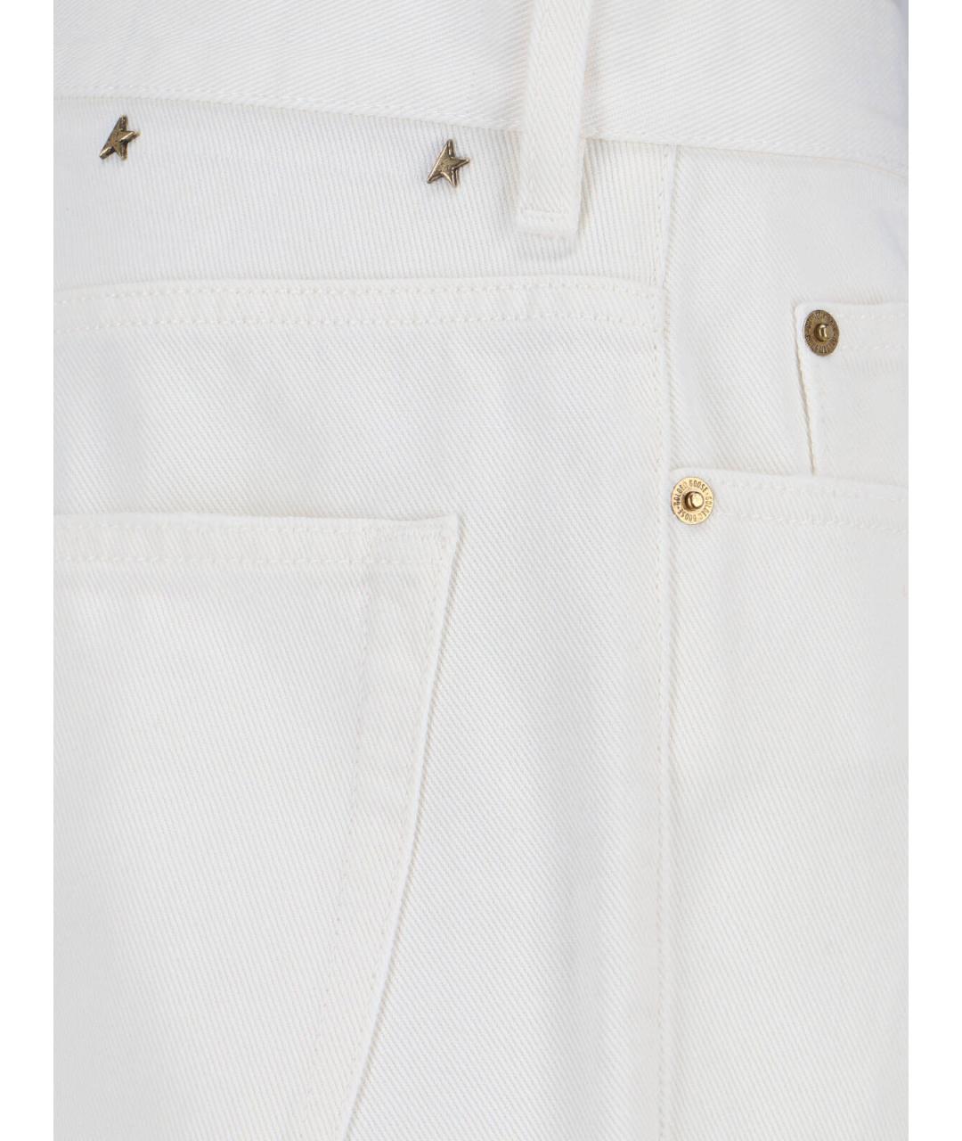 GOLDEN GOOSE DELUXE BRAND Белые хлопковые прямые джинсы, фото 4