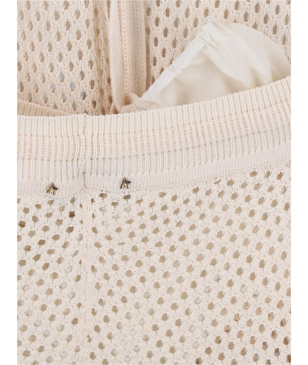 GOLDEN GOOSE DELUXE BRAND Бежевые хлопковые брюки широкие, фото 5