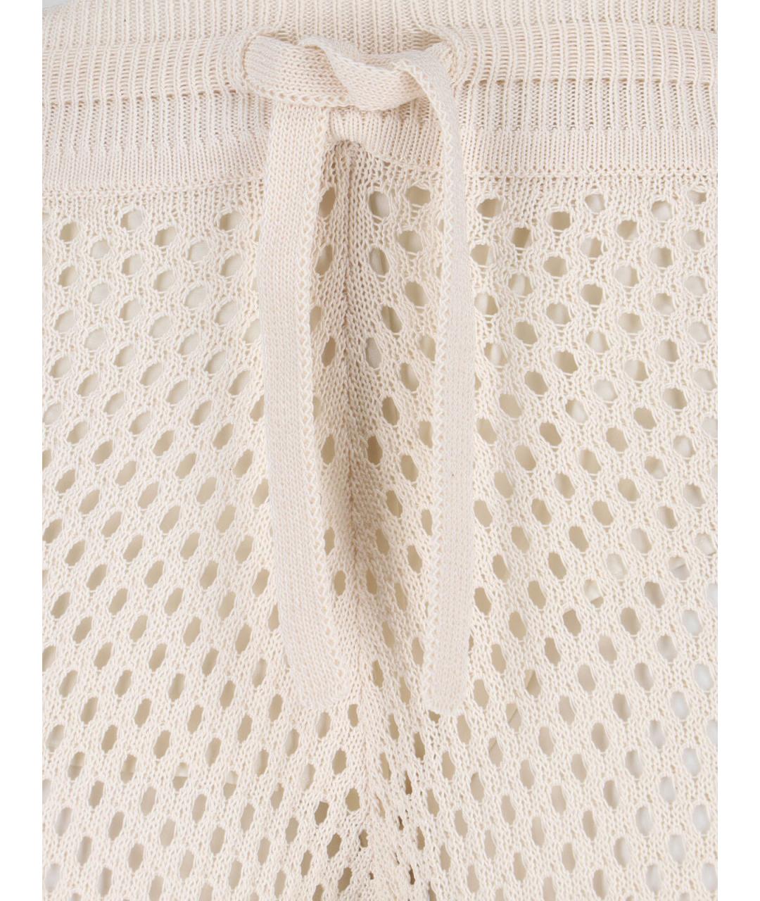 GOLDEN GOOSE DELUXE BRAND Бежевые хлопковые брюки широкие, фото 4